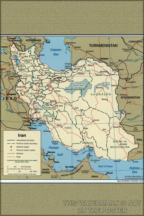 24"x36" Gallery Poster, cia map of iran