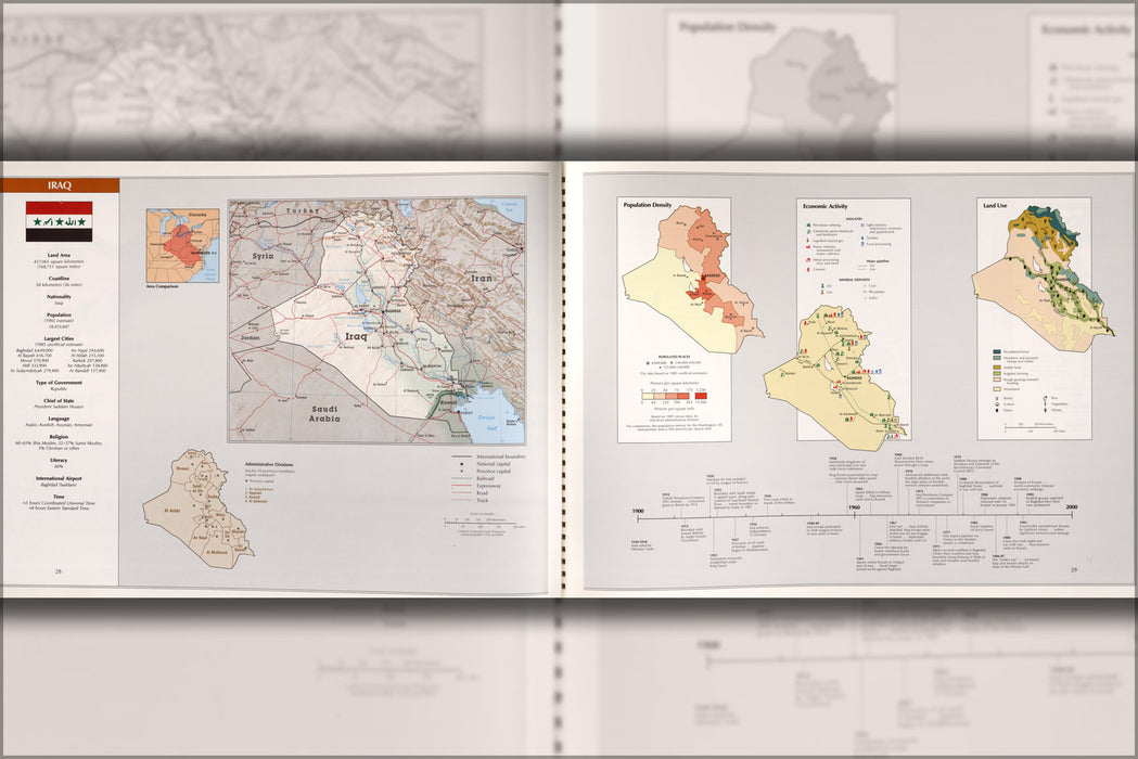 24"x36" Gallery Poster, cia map of iraq