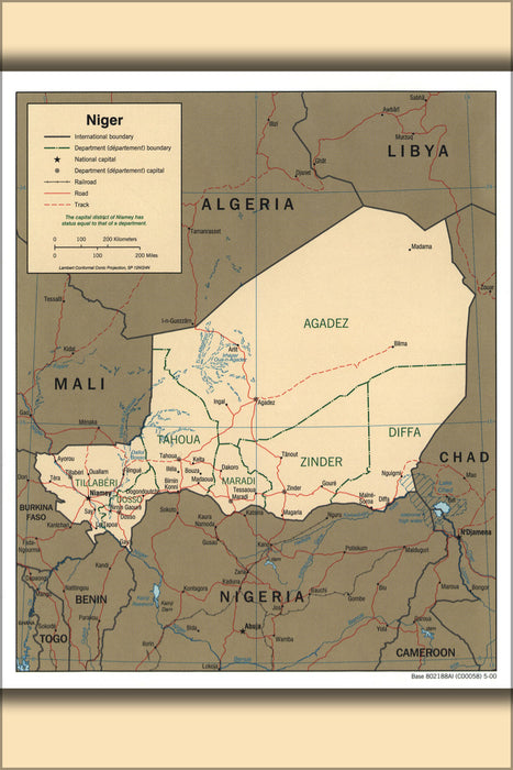 24"x36" Gallery Poster, cia map of niger 2000 p1