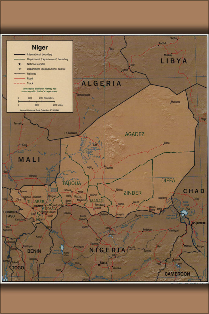 24"x36" Gallery Poster, cia map of niger 2000 p2