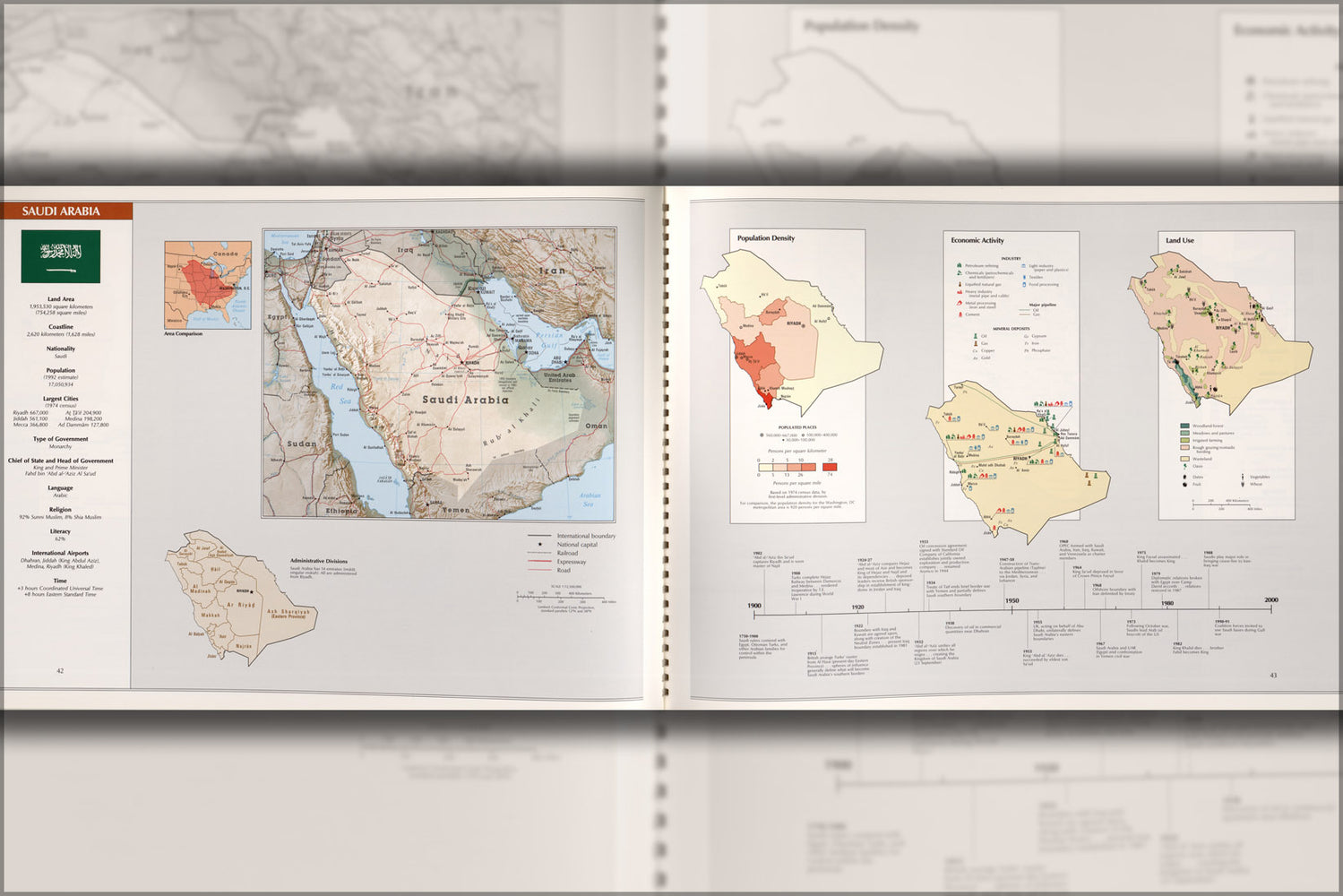 24"x36" Gallery Poster, cia map of saudi arabia
