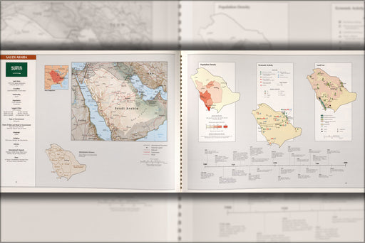 24"x36" Gallery Poster, cia map of saudi arabia