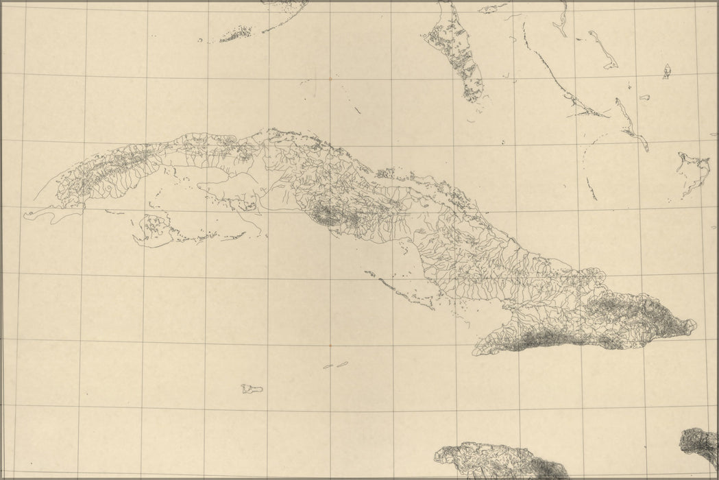 24"x36" Gallery Poster, cia terrain map of Cuba p2