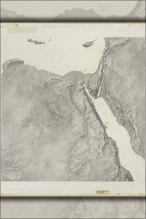 24"x36" Gallery Poster, cia terrain map of Egypt Regional