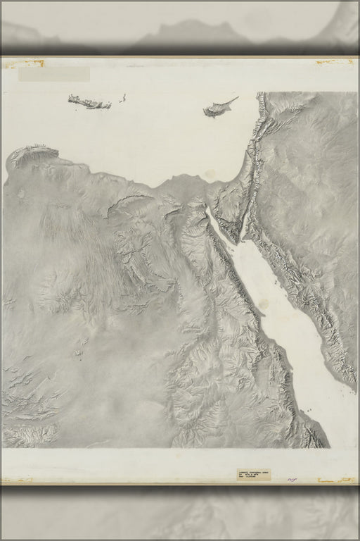 24"x36" Gallery Poster, cia terrain map of Egypt Regional
