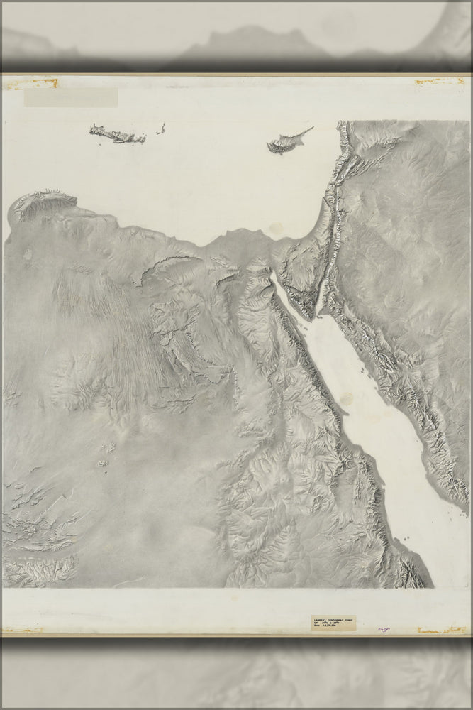 24"x36" Gallery Poster, cia terrain map of Egypt Regional