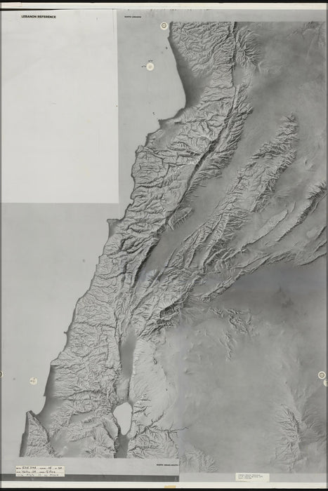 24"x36" Gallery Poster, cia terrain map of Lebenon