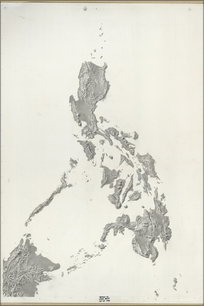 24"x36" Gallery Poster, cia terrain map of Philippines