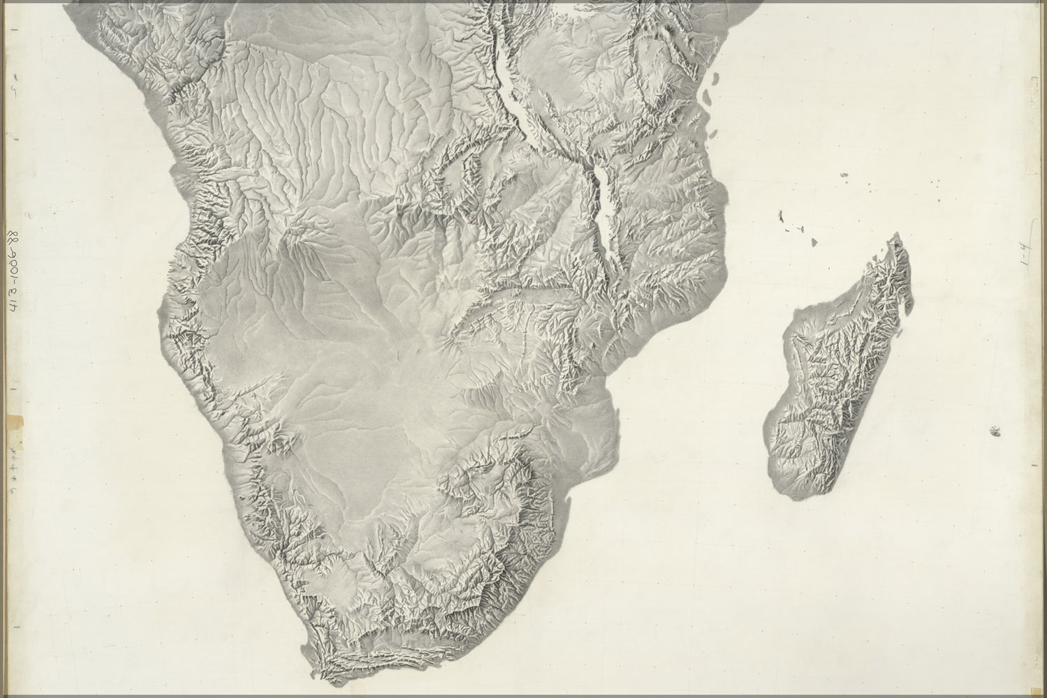 24"x36" Gallery Poster, cia terrain map of South Africa madagascar