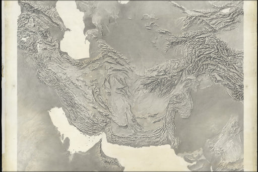 24"x36" Gallery Poster, cia terrain map of iran iraq afghanistan