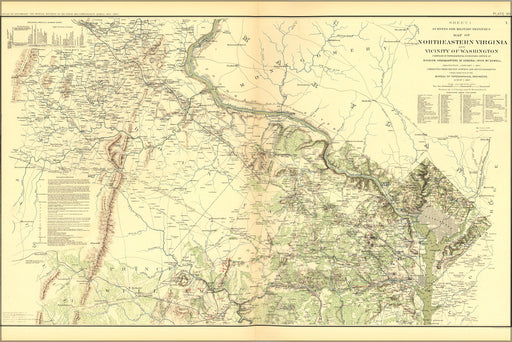 24"x36" Gallery Poster, civil war map of Northeastern Virginia and the Vicinity of Washington D.C