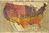 24"x36" Gallery Poster, civil war map of united states