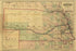 24"x36" Gallery Poster, commercial railroad map of Nebraska 1874