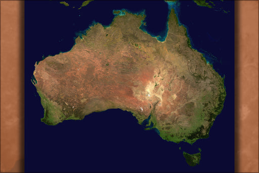 24"x36" Gallery Poster, composite satellite map of Australia