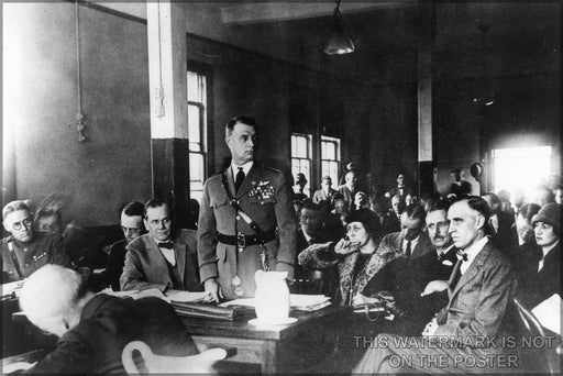 24"x36" Gallery Poster, court-martial of Billy Mitchell (standing), November 1925