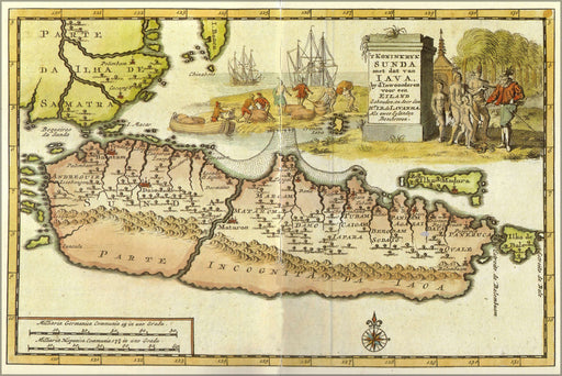 24"x36" Gallery Poster, early 18th century Java map