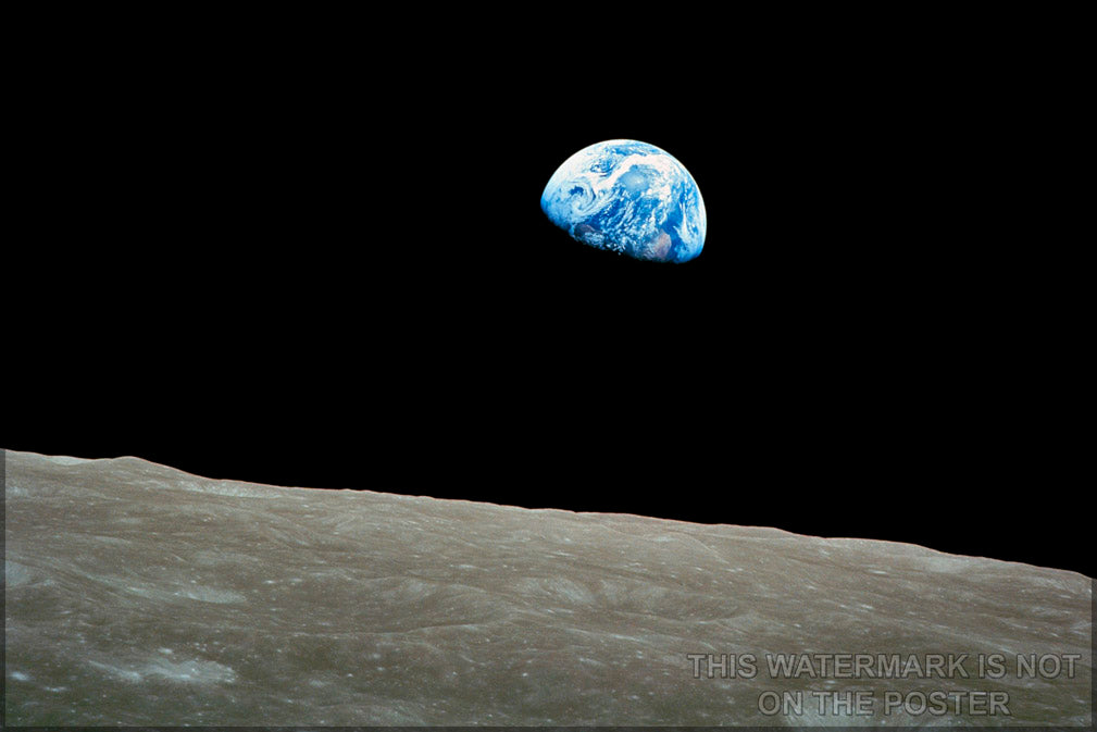 24"x36" Gallery Poster, earth from the moon