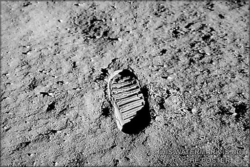 24"x36" Gallery Poster, footprint on the moon apollo 11