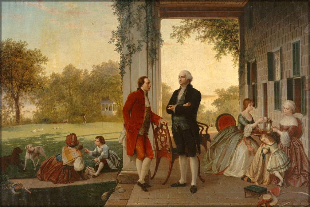 24"x36" Gallery Poster, george Washington and marquis de Lafayette at Mount Vernon, 1784