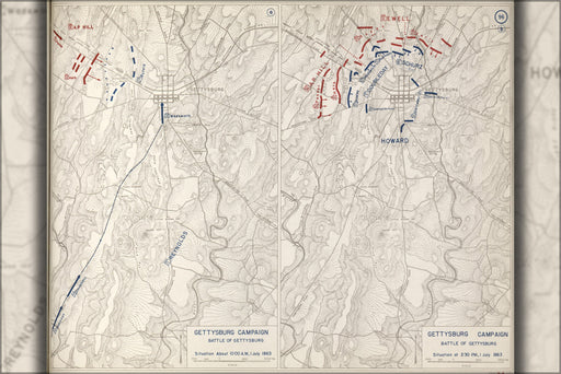 Poster, Many Sizes Available; Battle Map Of Gettysburg Campaign, 1863 P1