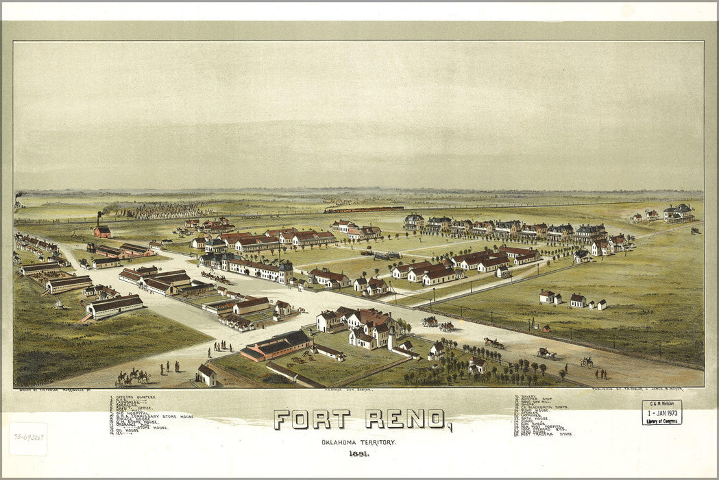 Poster, Many Sizes Available; Map Of Fort Reno, Oklahoma Territory 1891