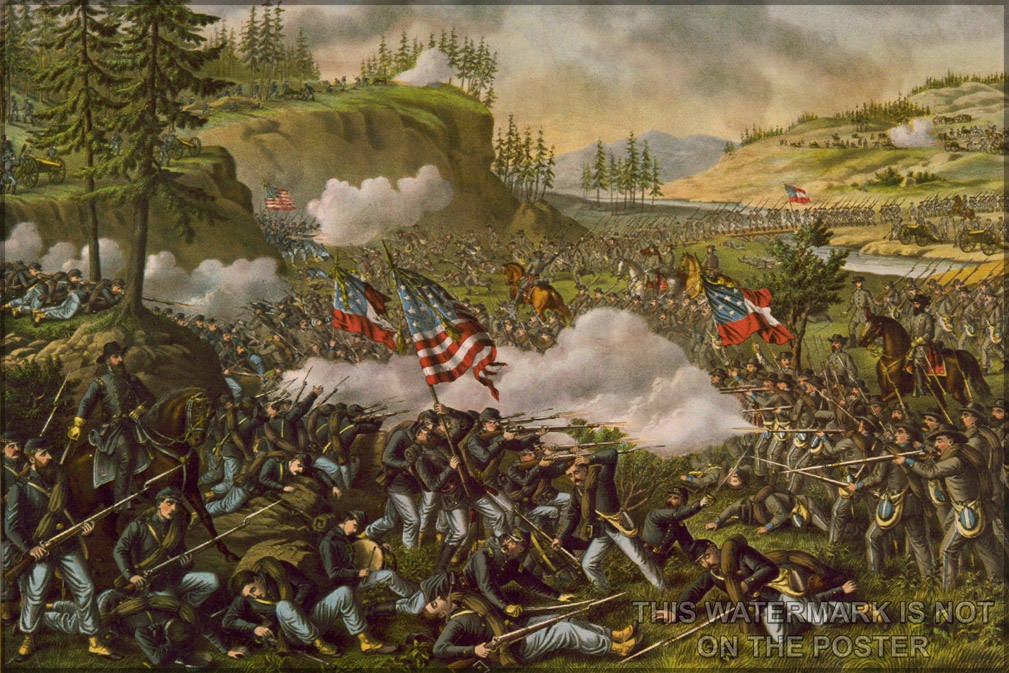 Poster, Many Sizes Available; Battle Of Chickamauga (Lithograph By Kurz And Allison, 1890)