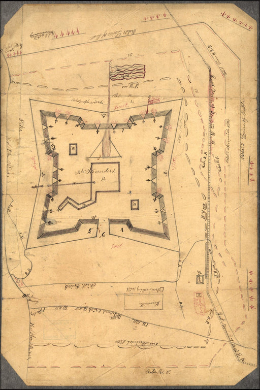 Poster, Many Sizes Available; Map Of Fort Sanders, Knoxville, Tennessee, 1863