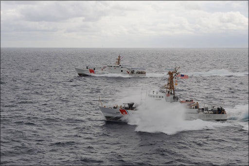 Poster, Many Sizes Available; Island Class Cutter And The New Uscgc Bernard C. Webber Near Miami A