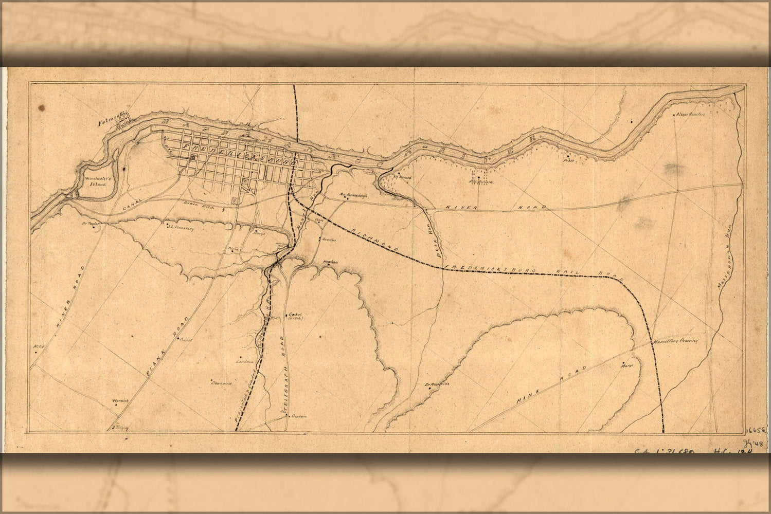 Poster, Many Sizes Available; Map Of Fredericksburg, Virginia And Vicinity 1862