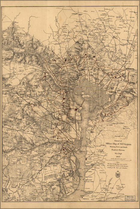 Poster, Many Sizes Available; Military Map Ne Virginia Washington Dc 1865 P1