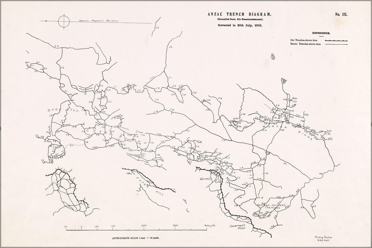 Poster, Many Sizes Available; Battle Of The Nek - Map Of Objectives Wwi