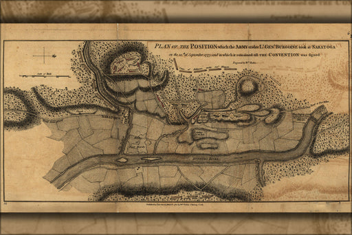 Poster, Many Sizes Available; Map Of Gen. Burgoyne, At Saratoga, 10Th Sept 1777