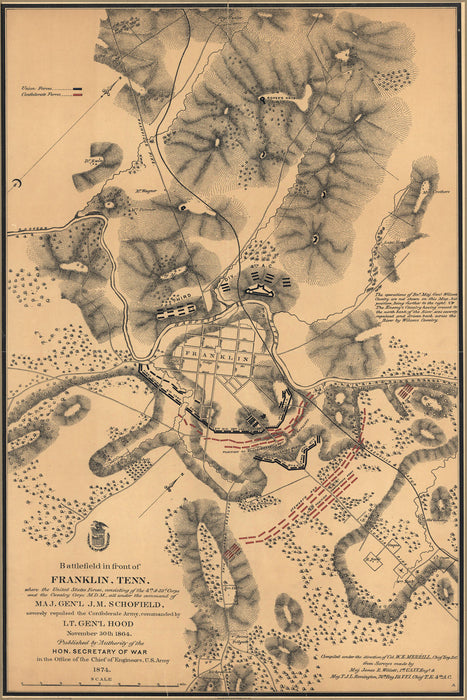 Poster, Many Sizes Available; Battlefield Map Of Franklin, Tennessee