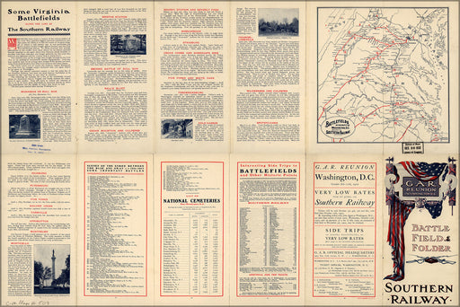 Poster, Many Sizes Available; Battlefield Map Of Washington D.C. Area Reached Via Southern Railway C1902