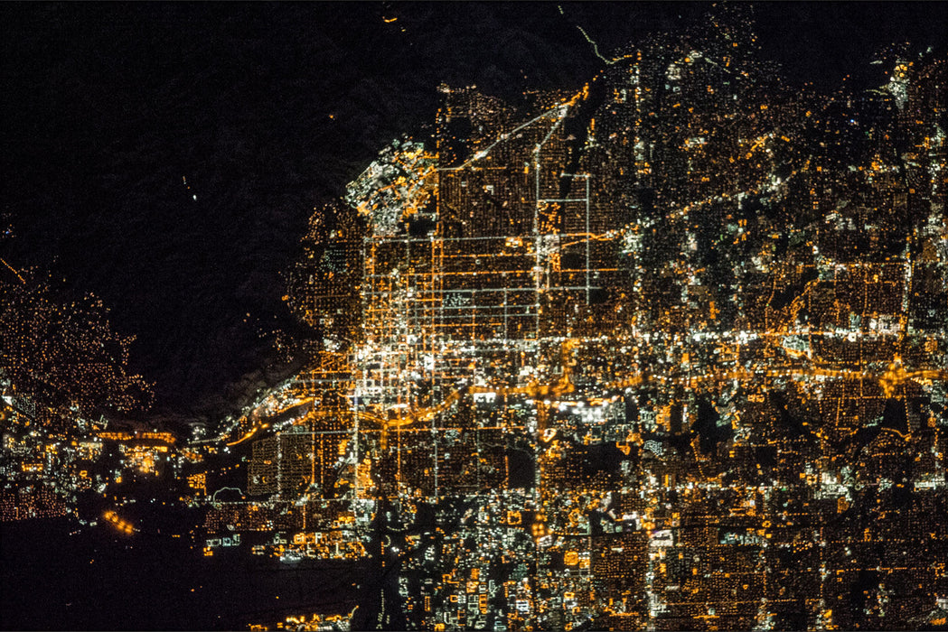 Poster, Many Sizes Available; Iss 38 Nighttime View Of Salt Lake City, Utah