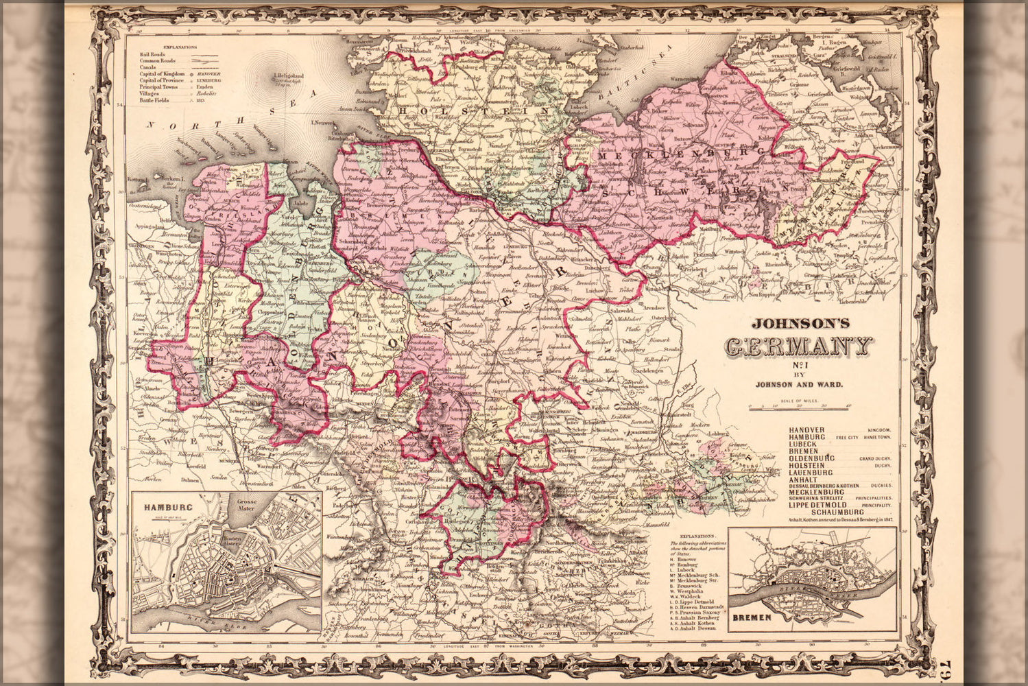 Poster, Many Sizes Available; Map Of Germany 1862