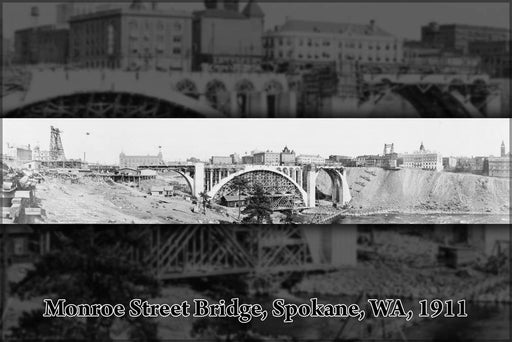 Poster, Many Sizes Available; Monroe Street Bridge Construction, Spokane, Wash. 1911