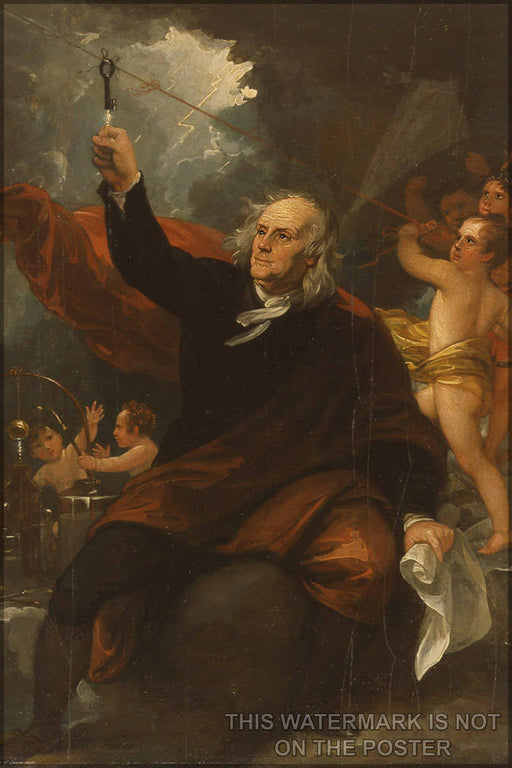 Poster, Many Sizes Available; Benjamin Franklin Drawing Electricity From The Sky Benjamin West