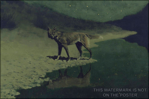 Poster, Many Sizes Available; Moonlight Wolf, C. 1909 Frederic Remington