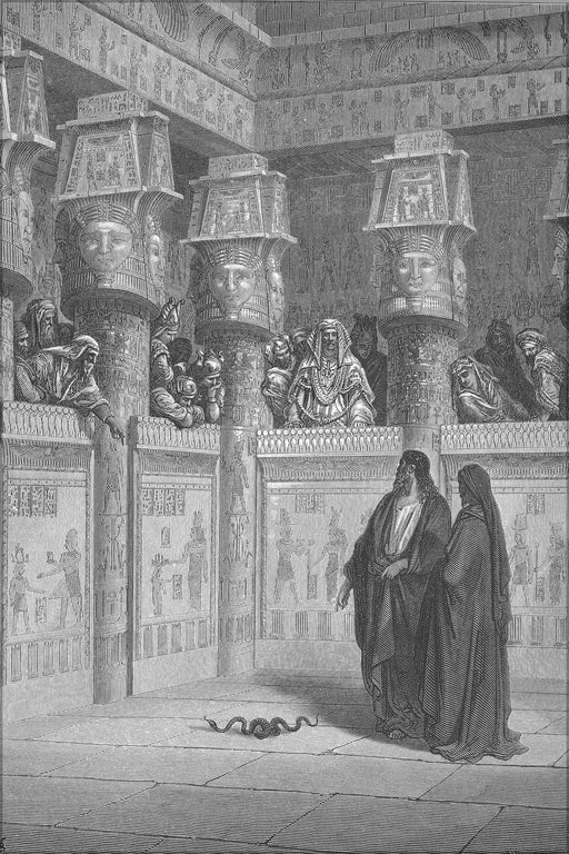 Poster, Many Sizes Available; Moses And Aaron Appear Before Pharaoh From Gustave Dore English Bible 1866