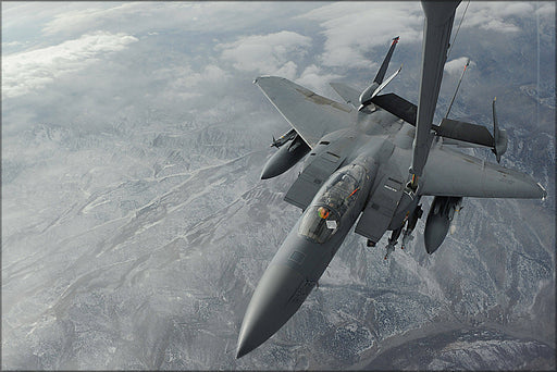 Poster, Many Sizes Available; F-15E Strike Eagle F-15 Refuels 391St Expeditionary Afghanistan