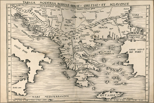 Poster, Many Sizes Available; Map Of Greece 1513