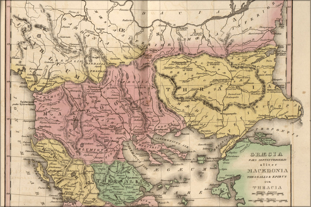 Poster, Many Sizes Available; Map Of Greece Macedonia Thrace In Antiquity 1826