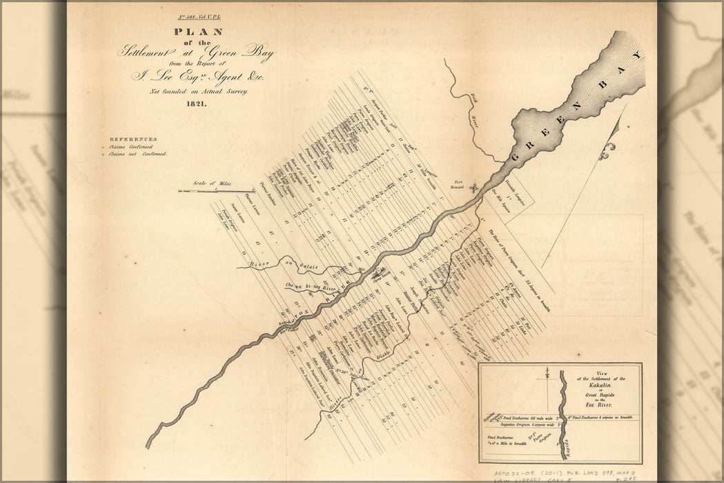 Poster, Many Sizes Available; Map Of Green Bay, Michigan Territory, Revised 1821