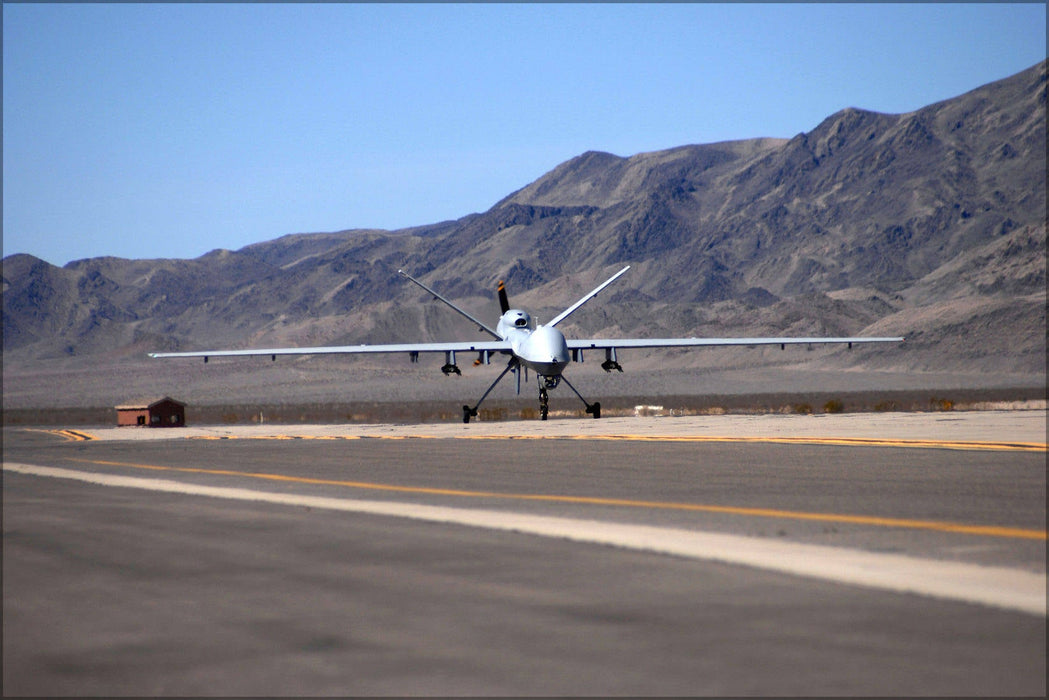 Poster, Many Sizes Available; Mq-9 Reaper Uav Drone Makes Its Home On Nevada Flightline