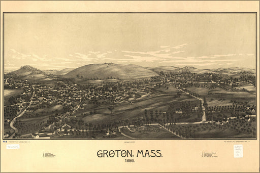 Poster, Many Sizes Available; Map Of Groton, Massachusetts 1886