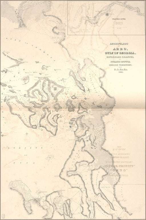 Poster, Many Sizes Available; Map Of Gulf Of Georgia Straits Of Fuca  1841