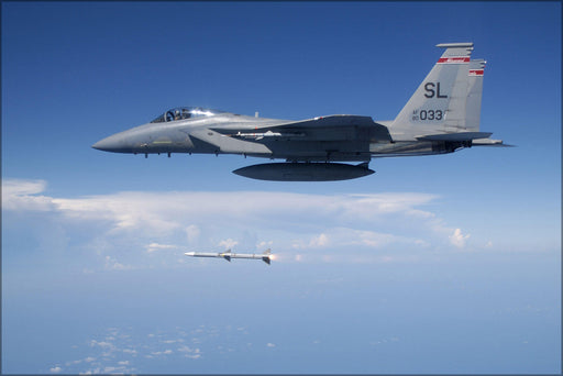 Poster, Many Sizes Available; F-15 Eagle Fires Aim-120 Air-To-Air Missile