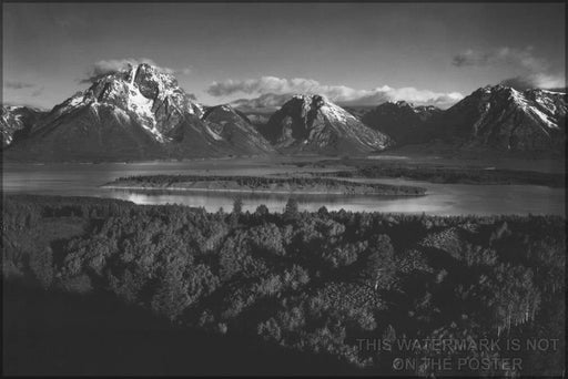 Poster, Many Sizes Available; Mt. Moran And Jackson Lake From Signal Hill, Grand Teton National Park Ansel Adams