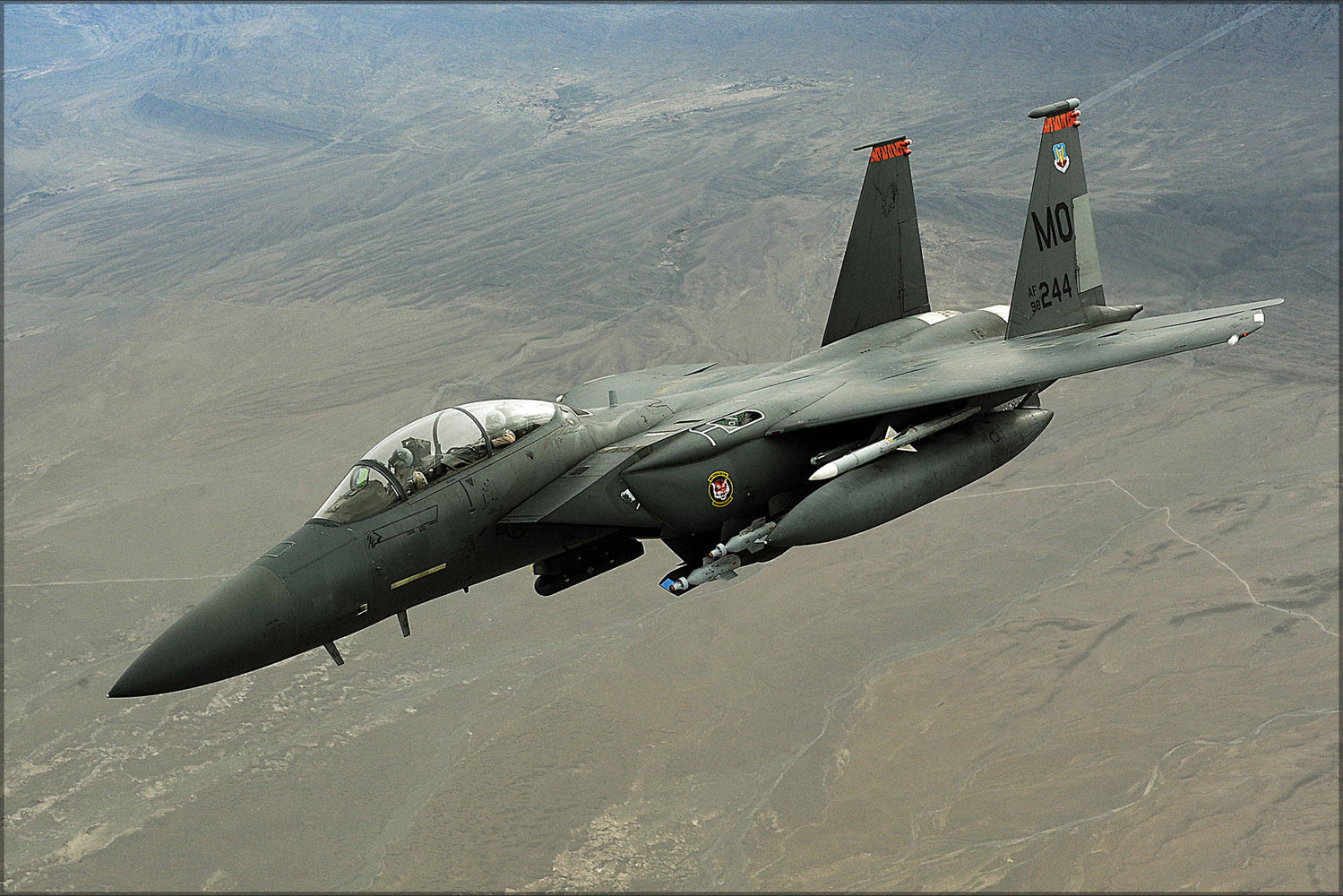 Poster, Many Sizes Available; F-15E Strike Eagle Conducts A Mission Over Afghanistan